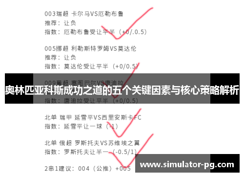 奥林匹亚科斯成功之道的五个关键因素与核心策略解析